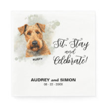 Sente-se, Fica & Celebre Casamento do Airedale Ter