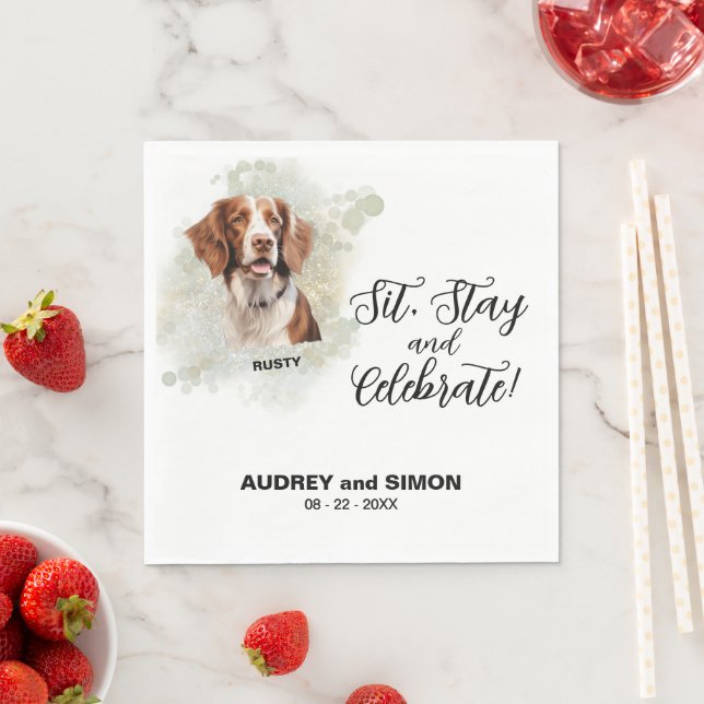 Guardanapo De Papel Sente-se, fique e comemore o casamento da Brittany (Insitu)