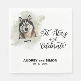 Guardanapo De Papel Sente-se, fique e comemore o casamento do Alasken 