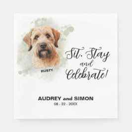 Guardanapo De Papel Sente-se, fique e comemore o terrier de roda reves