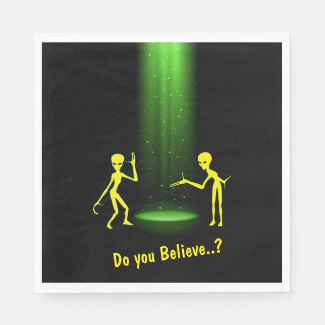 Guardanapo De Papel Sequestro Alienigena OVNI 👽 Você Acredita? (Frente)