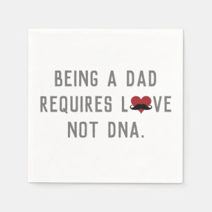 Guardanapo De Papel Ser um Pai requer amor não DNA bigode coração