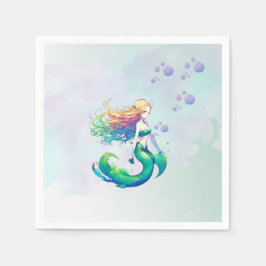 Guardanapo De Papel Sereia Aniversário sob o Mar