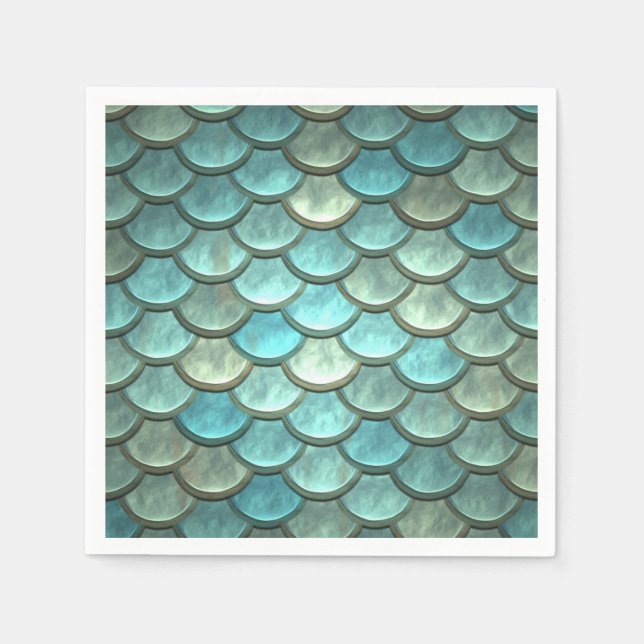 Guardanapo De Papel Sereia Escala Sereias Sereias Subaquáticas Partido (Frente)