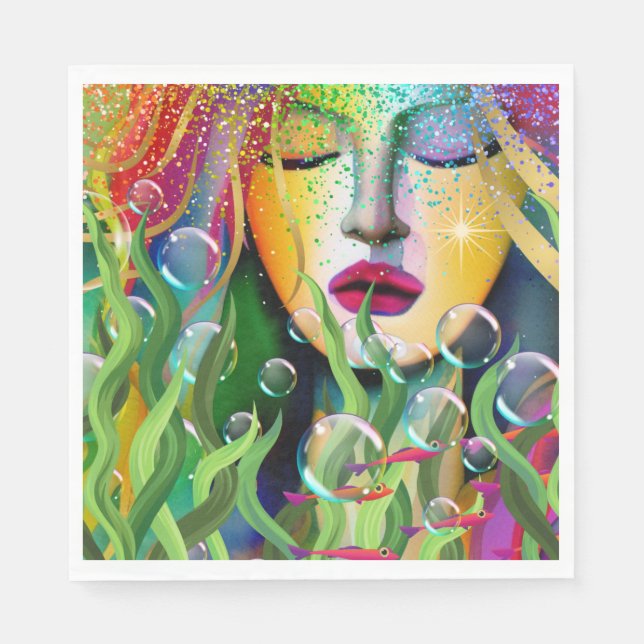 Guardanapo De Papel Sereia Mágica (Frente)