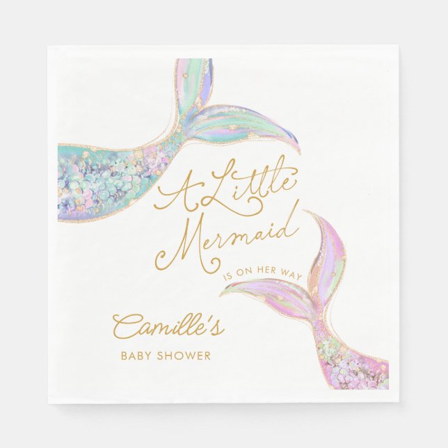 Guardanapo De Papel Sereia sob o Chá de fraldas do mar (Frente)