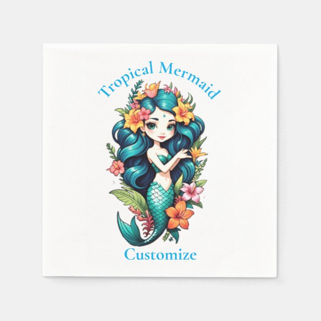 Guardanapo De Papel Sereia Tropical Thunder_Cove (Frente)
