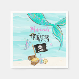 Guardanapo De Papel Sereias e Piratas Aniversário