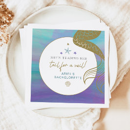 Guardanapo De Papel Seren Sereid Tail for a Veil Bachelorette Ocean