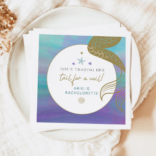 Guardanapo De Papel Seren Sereid Tail for a Veil Bachelorette Ocean