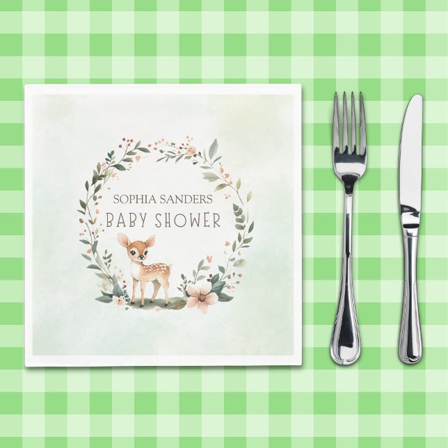 Guardanapo De Papel Serene Nature Deer Baby Shower (Criador carregado)