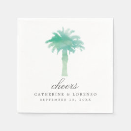 Guardanapo De Papel Serene Palm Tree Watercolor | Casamento