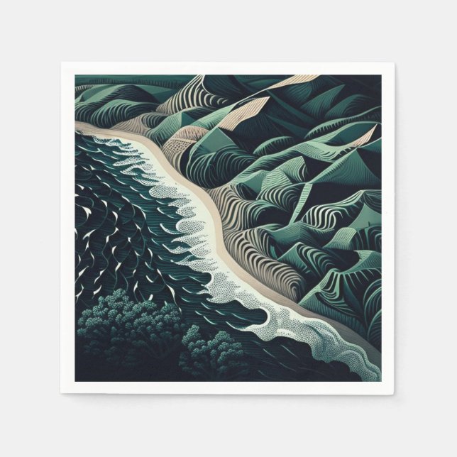 Guardanapo De Papel Serene Shores (Frente)