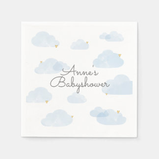 Guardanapo De Papel Servetten babyshower wolken lichtblauw jongen