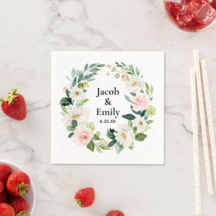 Guardanapo De Papel Serviços de Recepção de casamento Verde Personaliz