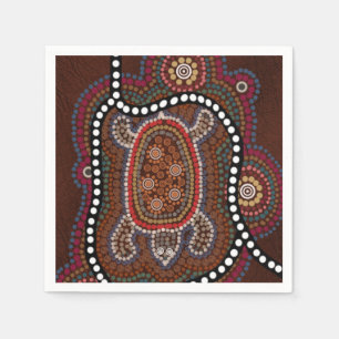 Guardanapo De Papel servietten com schildkröte em stil aborigines