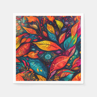 Guardanapo De Papel Servietten mit farbenfrohem Blättermotiv