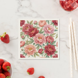 Guardanapo De Papel Serviettes en papier pivoine – Décoration de table