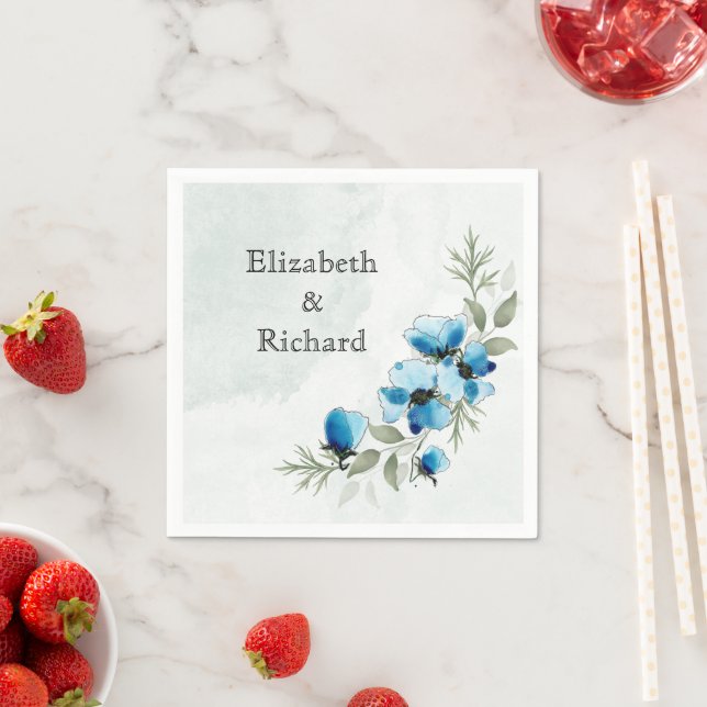 Guardanapo De Papel Serviettes "Fleurs bleues" (Insitu)