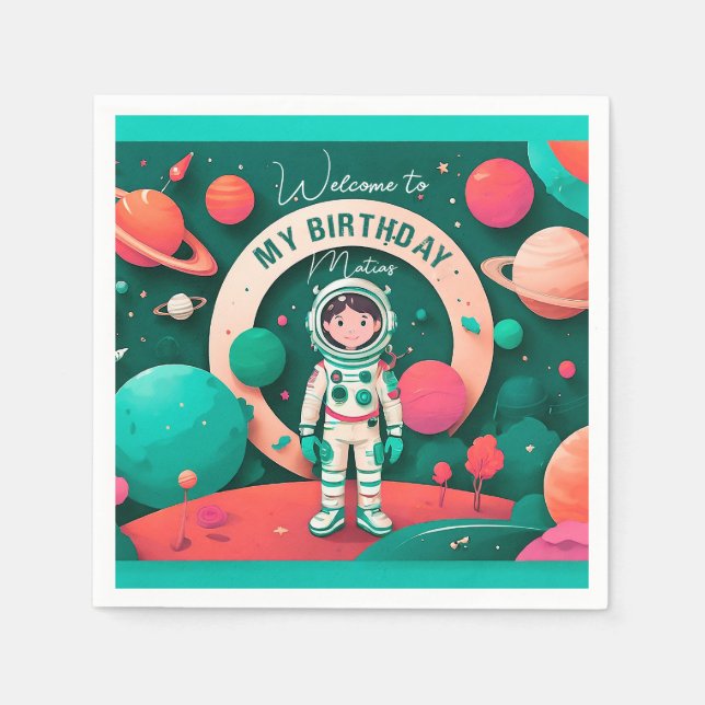 Guardanapo De Papel Servilletas cumpleaños personalizadas (Frente)
