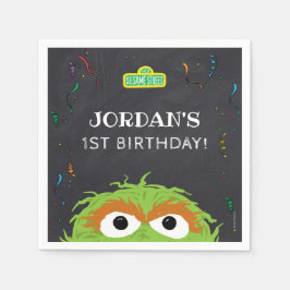 Guardanapo De Papel Sesame Street | Oscar Birthday Chalkboard
