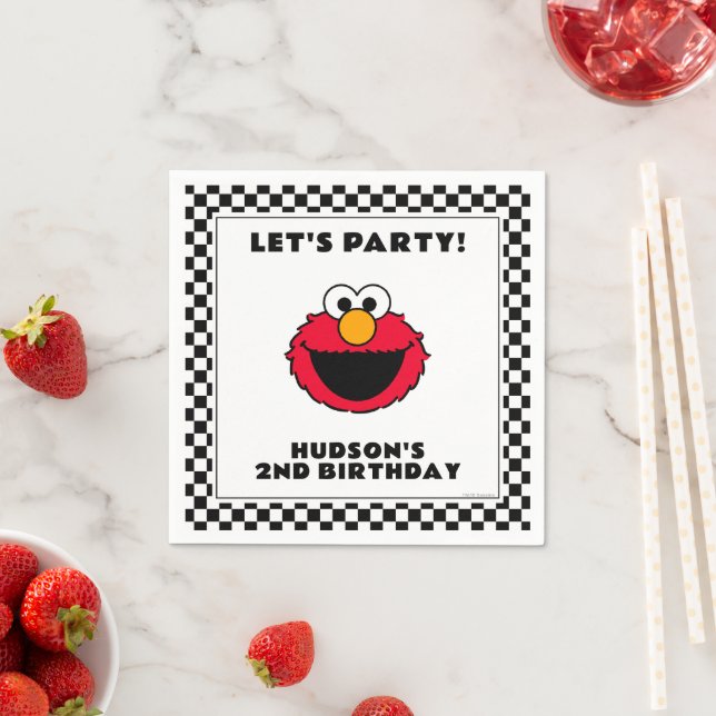Guardanapo De Papel Sesame Street's Elmo Checkerboard Birthday (Insitu)
