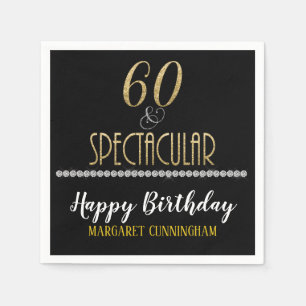 Guardanapo De Papel Sessenta & aniversário de prata Dourado