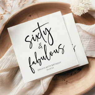 Guardanapo De Papel Sessenta e fabulosa Festa de aniversário mínima 60