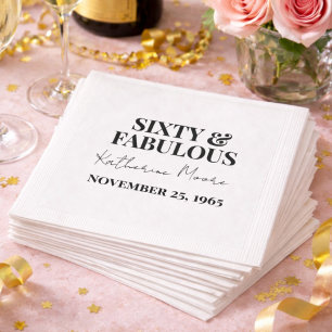 Guardanapo De Papel Sessenta e Fabuloso Aniversário de 60 anos