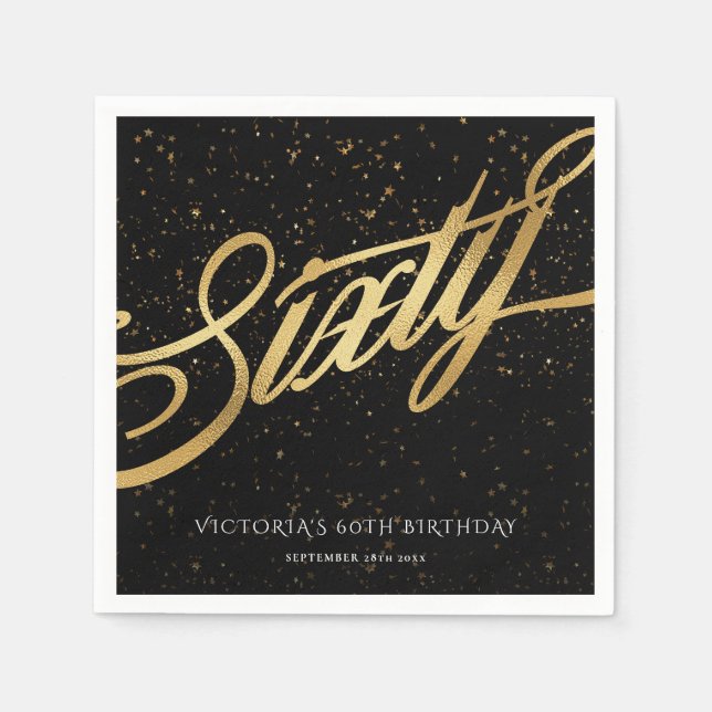 Guardanapo De Papel Sessenta e sessenta Caligrafia Elegante Confetti D (Frente)