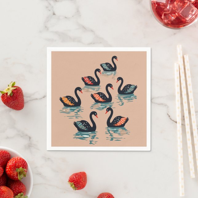 Guardanapo De Papel Sete Cisnes Nadando Corte de Estêncil Estilo 3 (Insitu)