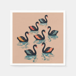 Guardanapo De Papel Sete Swans A Nadar Estilo de Estilo de Corte 3