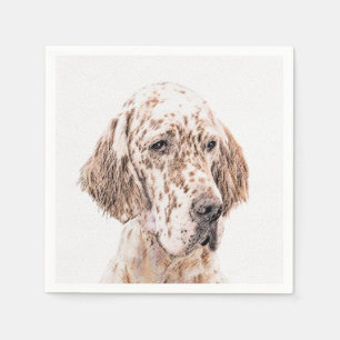 Guardanapo De Papel Setter Inglês Laranja Belton Pintando Arte Cão
