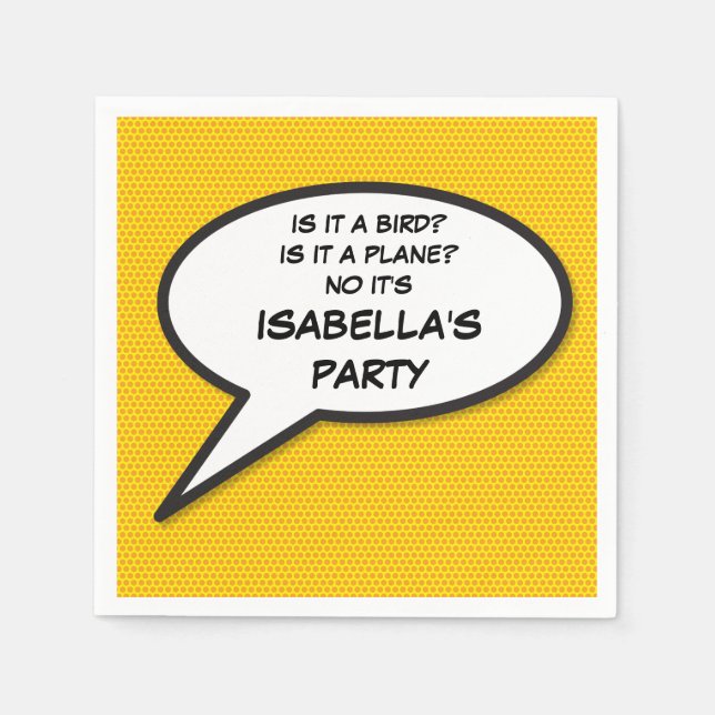 Guardanapo De Papel Seu Balão de Fala Divertido Retrô de Quadrinhos (Frente)