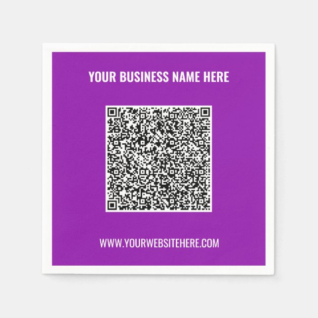 Guardanapo De Papel Seu código QR Analisar texto personalizado Enviar  (Frente)