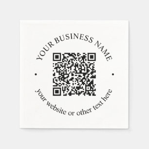 Guardanapo De Papel Seu código QR carregado e texto circular editável