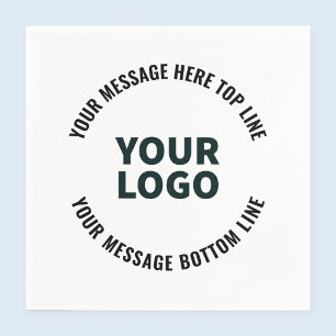 Guardanapo De Papel Seu Design de logotipo ou imagem Texto editável