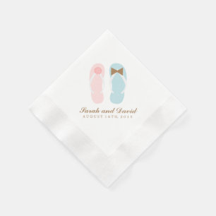 Guardanapo De Papel Seu e dela casamento de praia dos chinelos