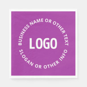 Guardanapo De Papel Seu logotipo e texto personalizável Violeta Roxo