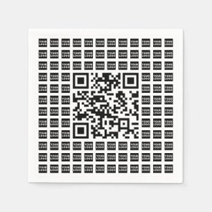 Guardanapo De Papel Seu logotipo/imagem com o seu código QR editável