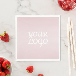 Guardanapo De Papel Seu Logotipo & Ombre Rosa Blush Moderno Elegante