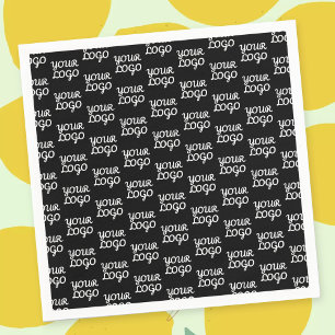 Guardanapo De Papel Seu logotipo   Padrão de logotipo de repetição sim