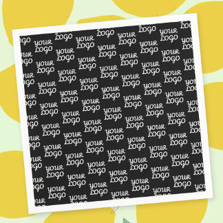 Guardanapo De Papel Seu logotipo | Padrão de logotipo de repetição sim