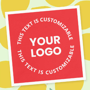 Guardanapo De Papel Seu logotipo/qualquer imagem carregada e texto cir