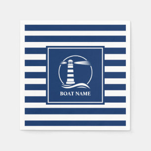 Guardanapo De Papel Seu Nome De Barco É Lighthouse Clássico Náutico