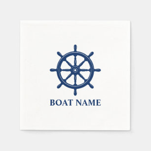 Guardanapo De Papel Seu Nome De Barco Fornece Marinho Azul De Elm De R