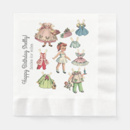 Guardanapo De Papel Seu nome e mensagem boneca Vintage Papel Napkin