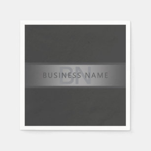 Guardanapo De Papel Seu nome e monograma Grays & Faux Silver Look Cl
