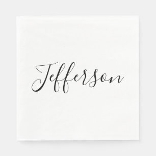 Guardanapo De Papel Seu nome  Script Elegante