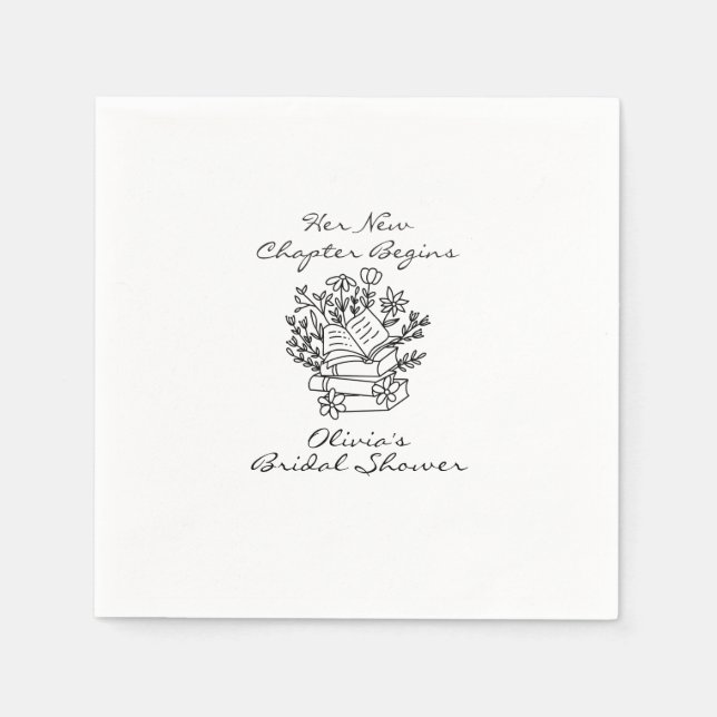 Guardanapo De Papel Seu Novo Capítulo Começa Chuveiro de Noiva Temátic (Frente)
